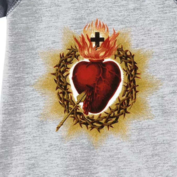 The Sacred Heart Of Jesus Catholic Icon Infant Baby Jersey Bodysuit