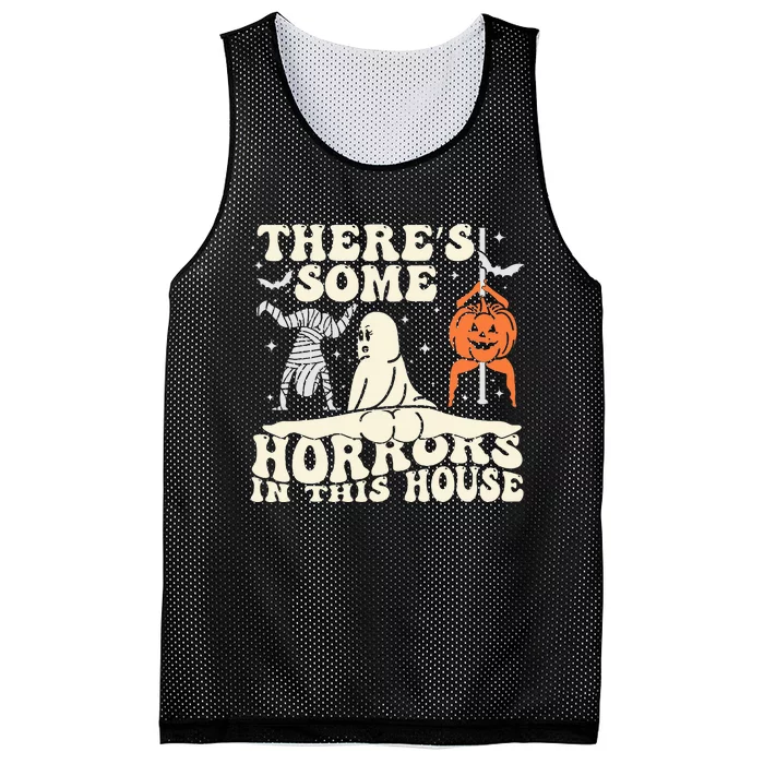 ThereS Some Horrors In This House Ghost Halloween Mesh Reversible Basketball Jersey Tank