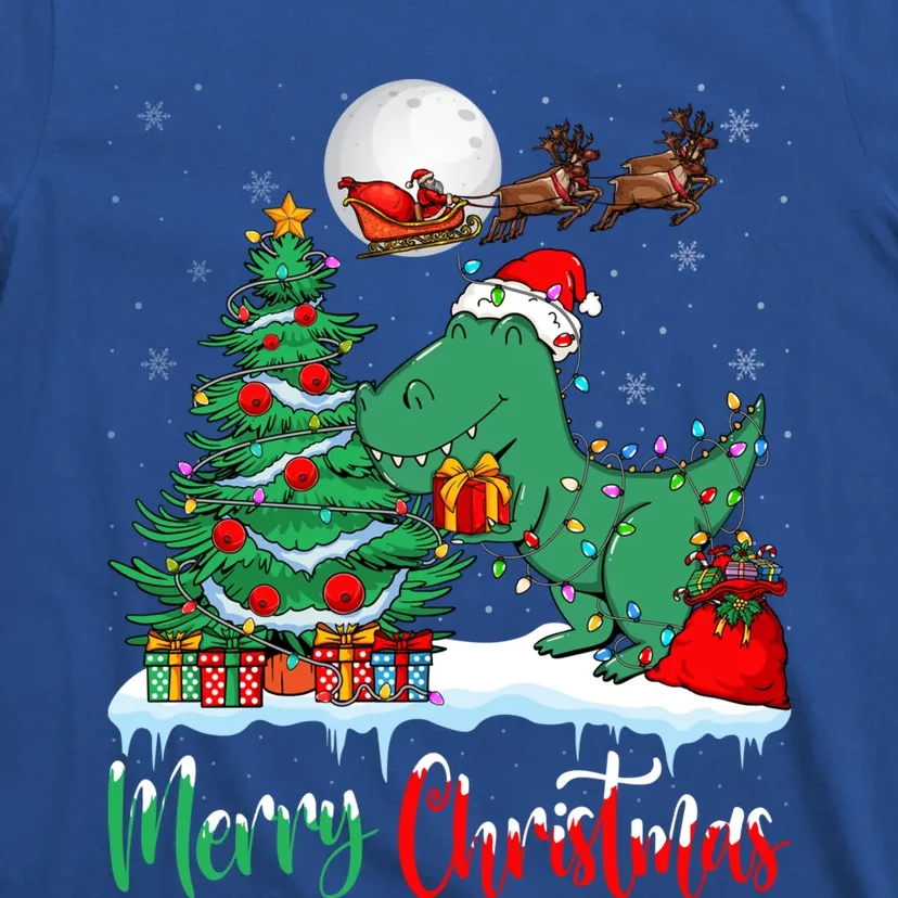 Trex Santa Hat Christmas Tree Xmas Merry Christmas Trex Gift T-Shirt