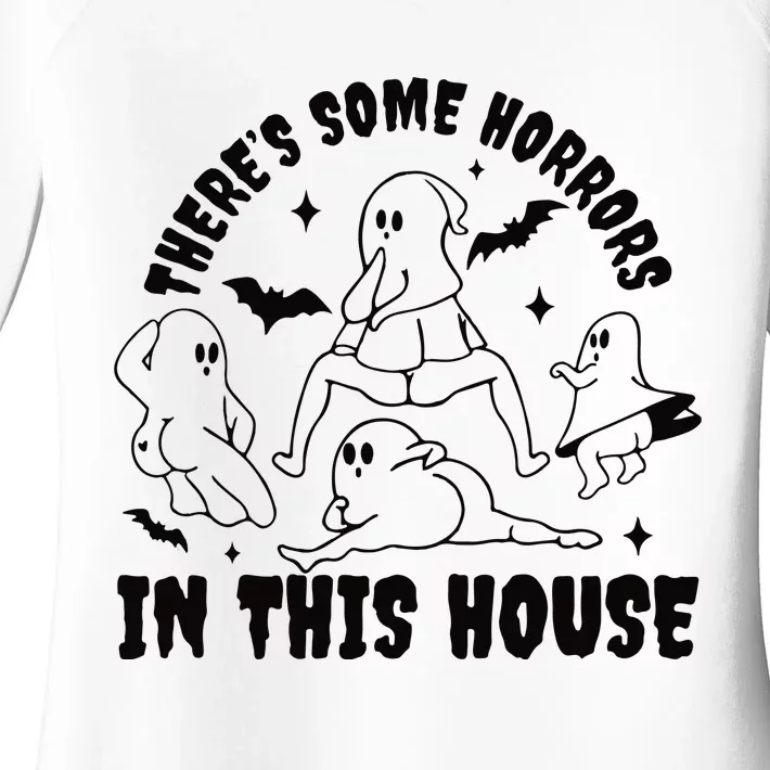 Theres Some Horrors In This House Funny Halloween Women's Perfect Tri Tunic Long Sleeve Shirt