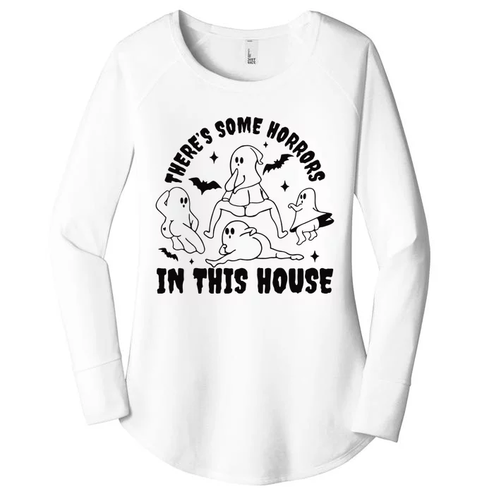 Theres Some Horrors In This House Funny Halloween Women's Perfect Tri Tunic Long Sleeve Shirt