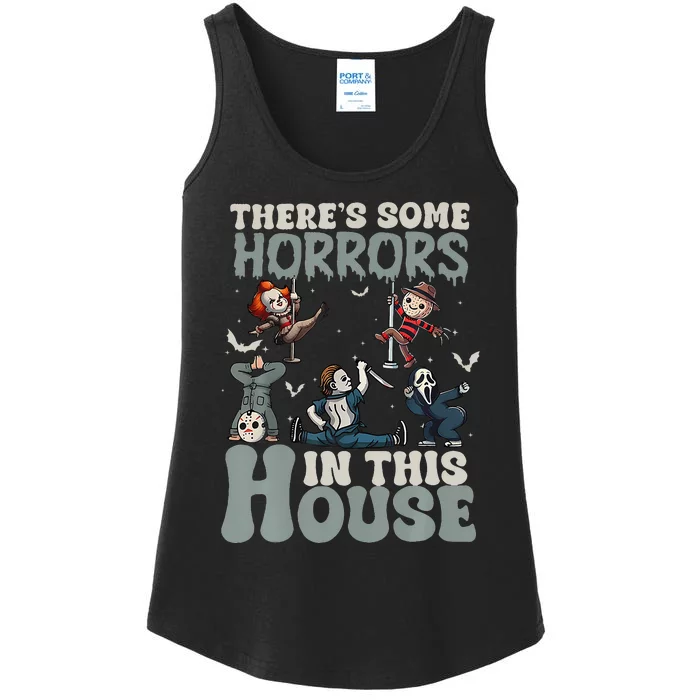 ThereS Some Horrors In This House Halloween Funny Ladies Essential Tank