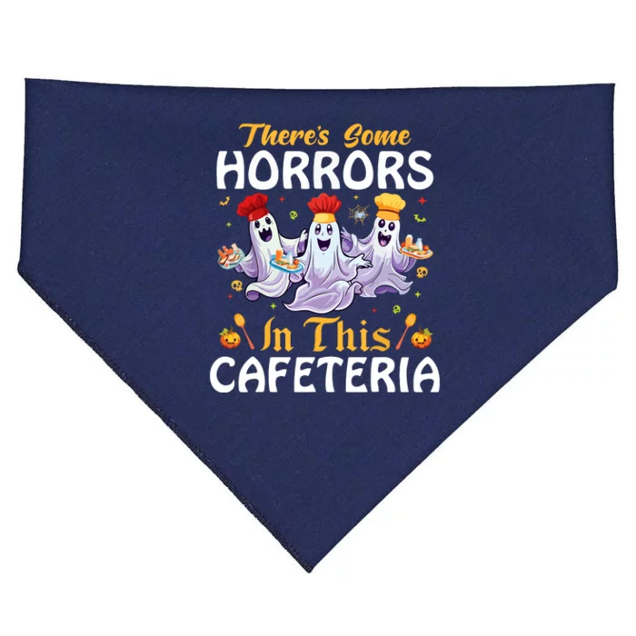 Theres Some Horrors In This Cafeteria Lunch Lady Halloween Gift USA-Made Doggie Bandana