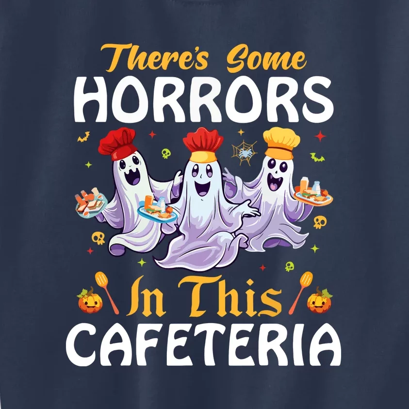 Theres Some Horrors In This Cafeteria Lunch Lady Halloween Gift Kids Sweatshirt