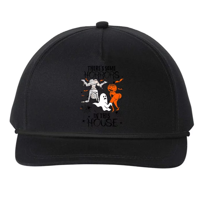 Theres Some Horrors In This House Halloween Gifts Snapback Five-Panel Rope Hat