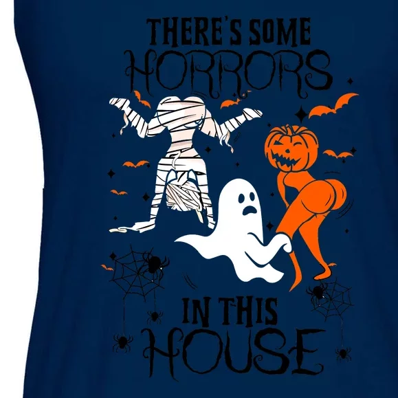 Theres Some Horrors In This House Halloween Gifts Ladies Essential Flowy Tank