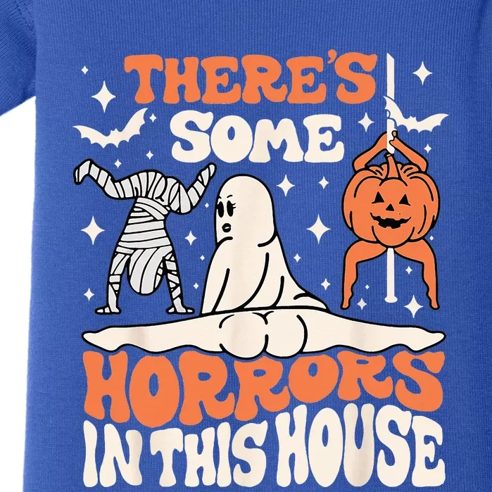 Theres Some Horrors In This House Ghost Pumpkin Halloween Baby Bodysuit