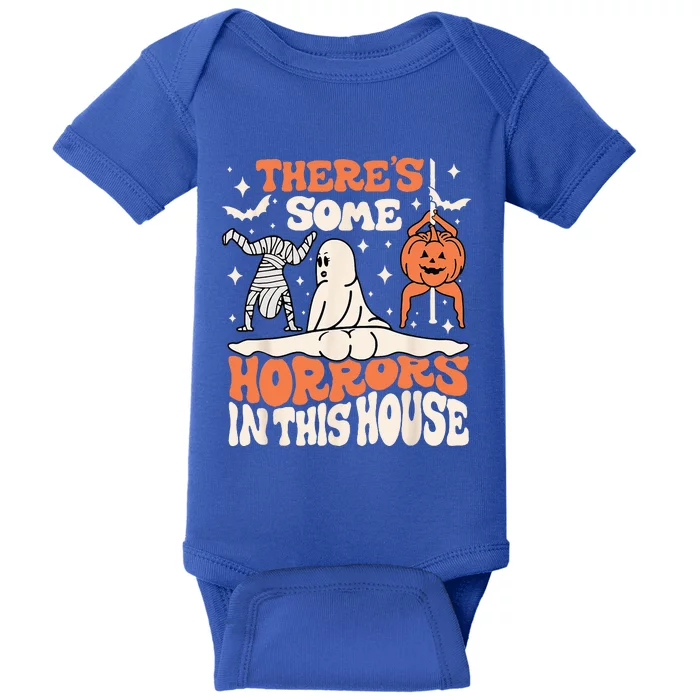 Theres Some Horrors In This House Ghost Pumpkin Halloween Baby Bodysuit