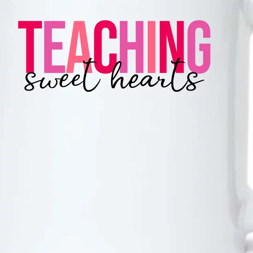 Teaching Sweet Hears Cute Valentine Teacher Black Color Changing Mug