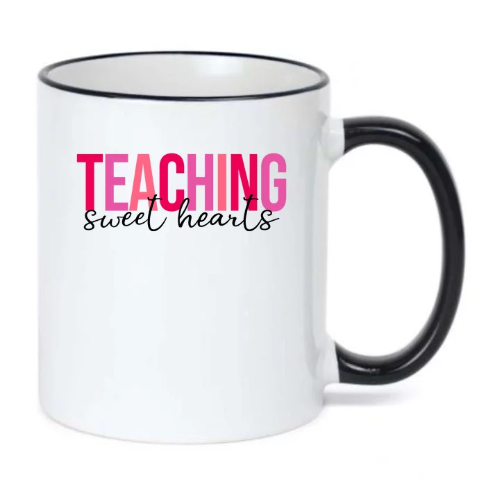 Teaching Sweet Hears Cute Valentine Teacher Black Color Changing Mug