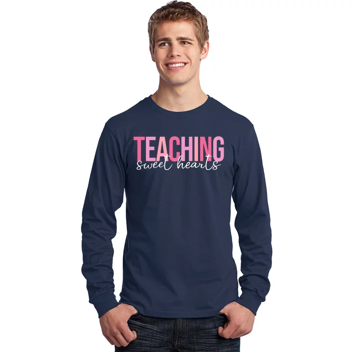 Teaching Sweet Hears Cute Valentine Teacher Long Sleeve Shirt