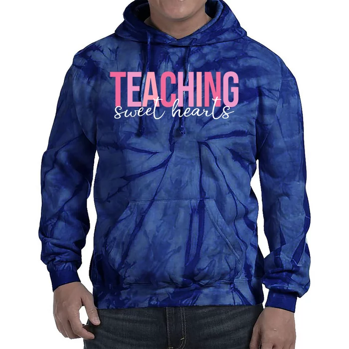 Teaching Sweet Hears Cute Valentine Teacher Tie Dye Hoodie