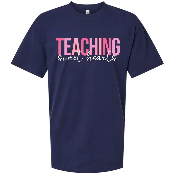 Teaching Sweet Hears Cute Valentine Teacher Sueded Cloud Jersey T-Shirt