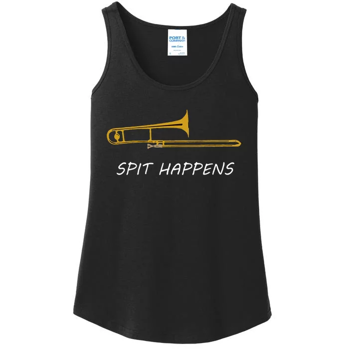 Trombone Spit Happens Trombone Player Gift Ladies Essential Tank