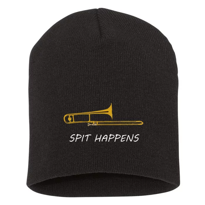 Trombone Spit Happens Trombone Player Gift Short Acrylic Beanie