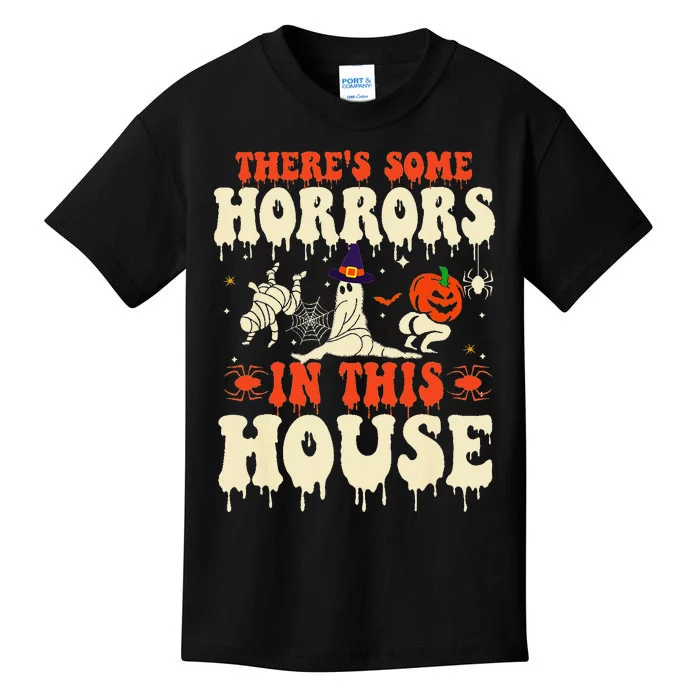 ThereS Some Horrors In This House Ghost Pumpkin Halloween Kids T-Shirt