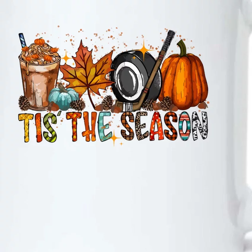 Tis Season Hockey Latte Leaves Hello Pumpkin Halloween Gift Black Color Changing Mug