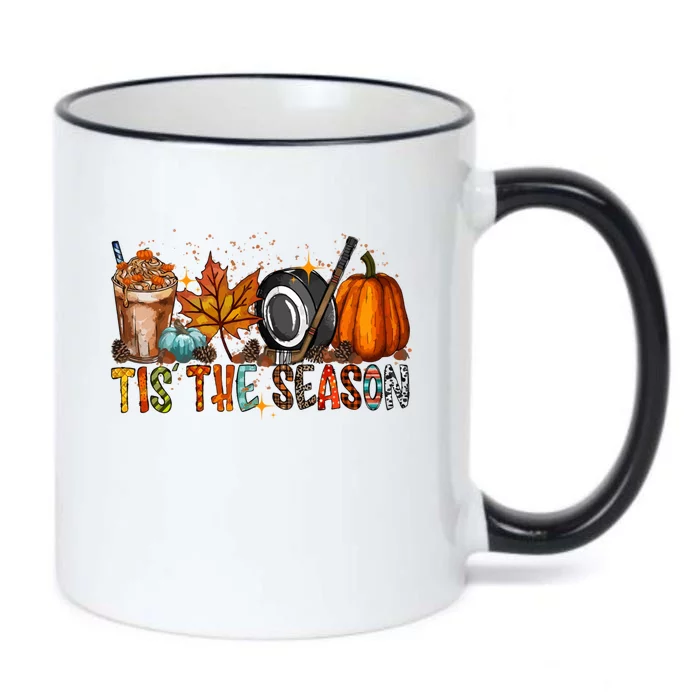 Tis Season Hockey Latte Leaves Hello Pumpkin Halloween Gift Black Color Changing Mug