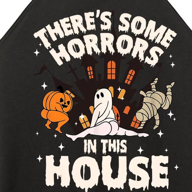 Theres Some Horrors In This House Pumpkin Ghost Halloween Women’s Perfect Tri Rocker Tank