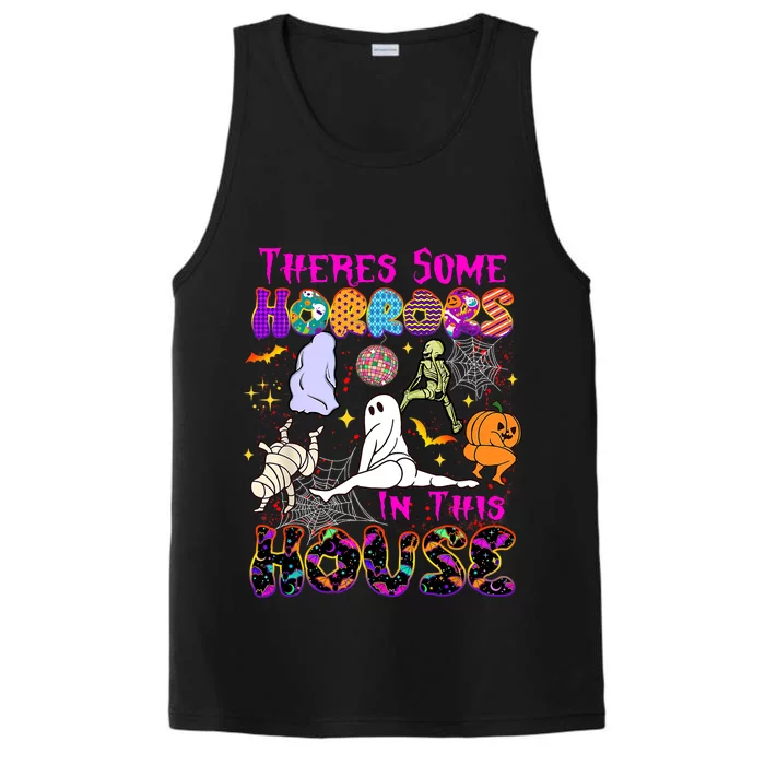 Theres Some Horrors In This House Ghost Pumpkin Halloween Funny Gift Performance Tank