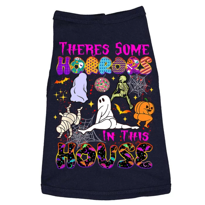 Theres Some Horrors In This House Ghost Pumpkin Halloween Funny Gift Doggie Tank