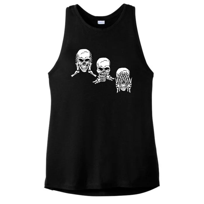 Three Skulls Head Ladies Tri-Blend Wicking Tank