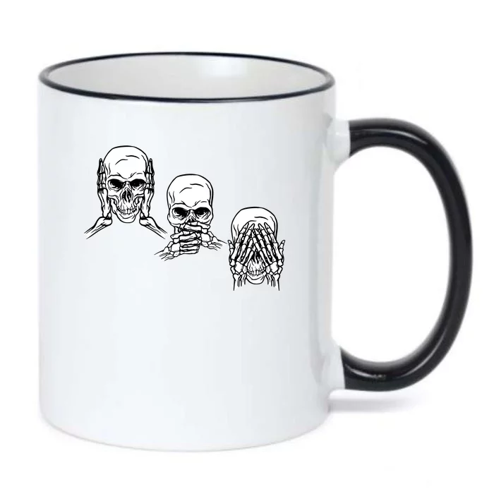 Three Skulls Head Black Color Changing Mug