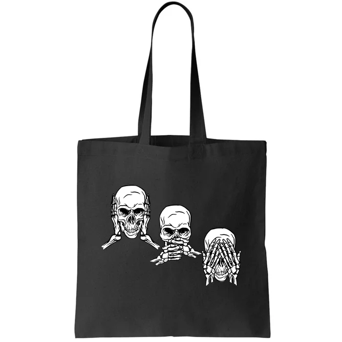 Three Skulls Head Tote Bag