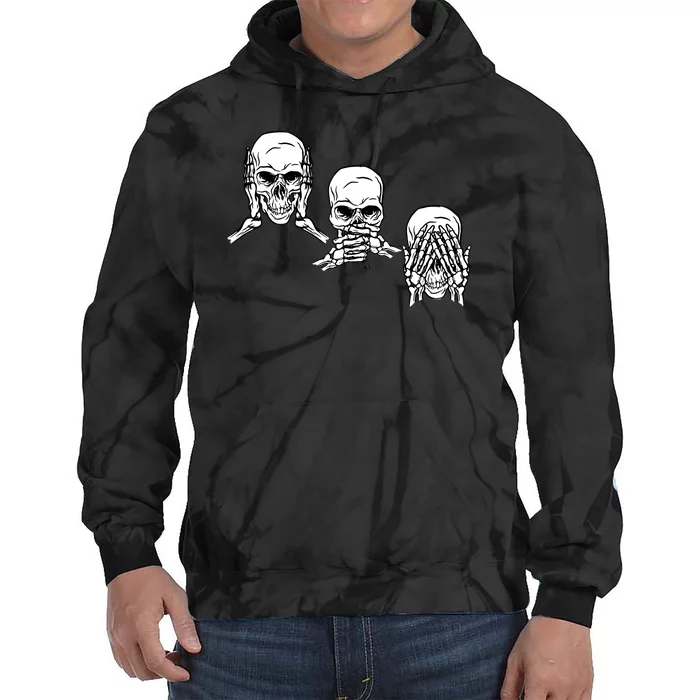 Three Skulls Head Tie Dye Hoodie