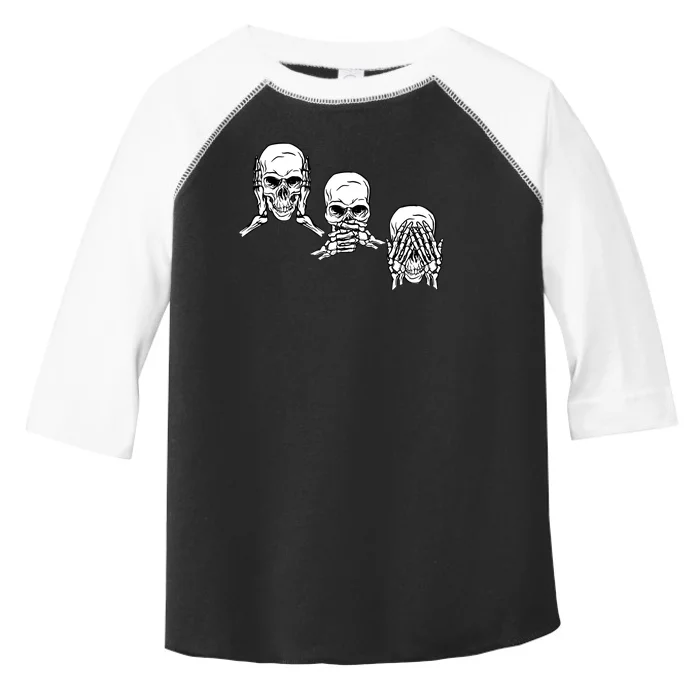 Three Skulls Head Toddler Fine Jersey T-Shirt