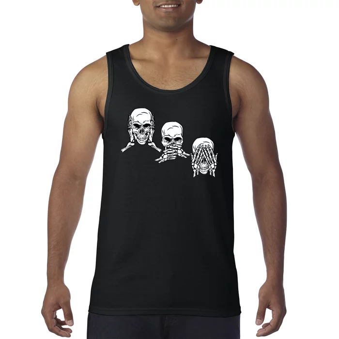 Three Skulls Head Tank Top