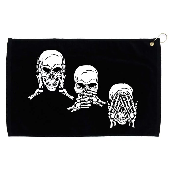 Three Skulls Head Grommeted Golf Towel