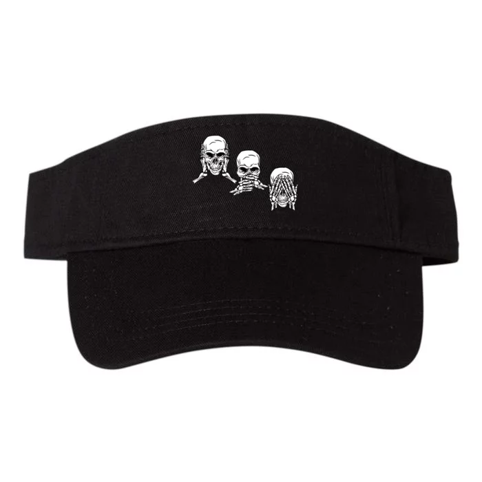 Three Skulls Head Valucap Bio-Washed Visor