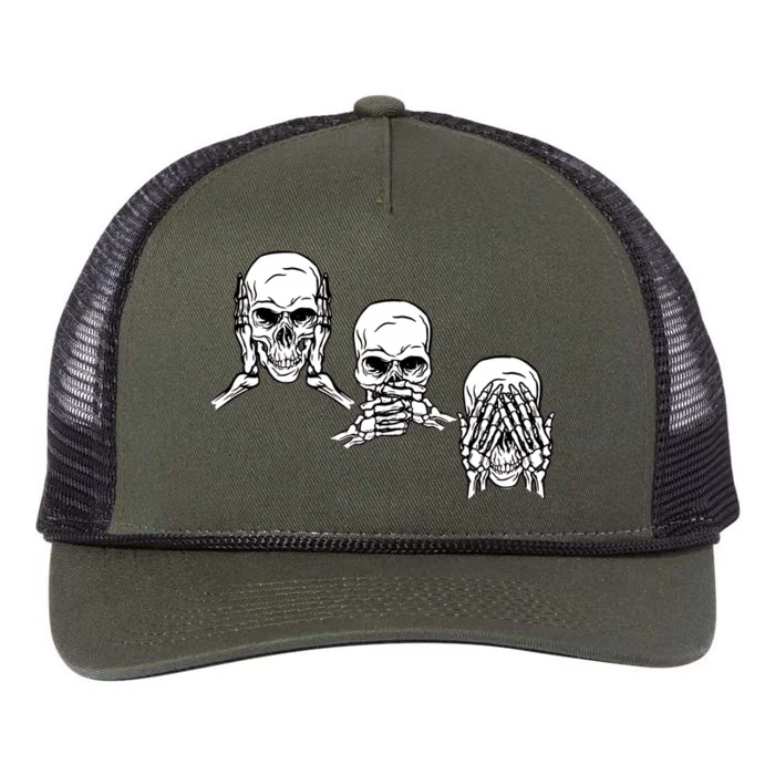 Three Skulls Head Retro Rope Trucker Hat Cap