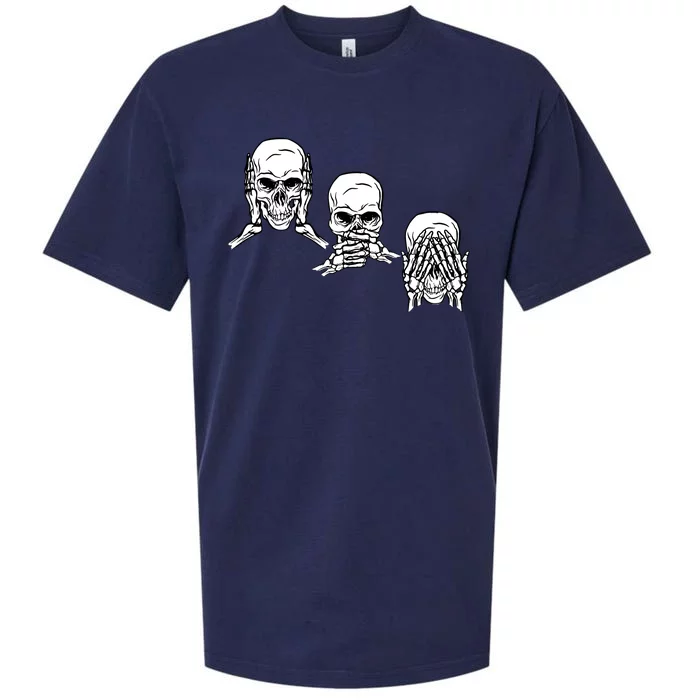 Three Skulls Head Sueded Cloud Jersey T-Shirt