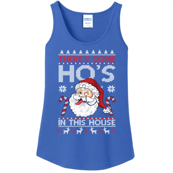 There's Some Ho's In This House Funny Santa Dirty Jokes Cute Gift Ladies Essential Tank