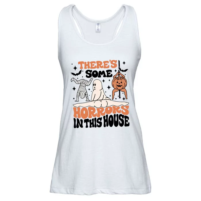 Theres Some Horrors In This House Pumpkin Ghost Dancing Ladies Essential Flowy Tank