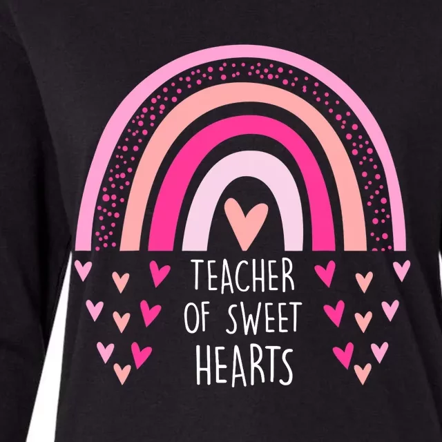 Teacher Sweet Hearts Rainbow PreK Teacher Valentines Day Womens Cotton Relaxed Long Sleeve T-Shirt