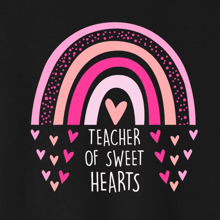 Teacher Sweet Hearts Rainbow PreK Teacher Valentines Day Women's Crop Top Tee