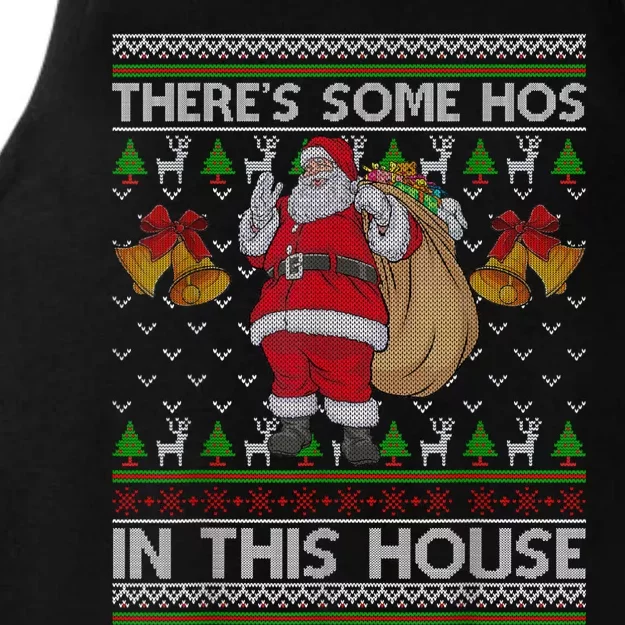 ThereS Some Hos In This House Santa Ugly Christmas Sweater Ladies Tri-Blend Wicking Tank