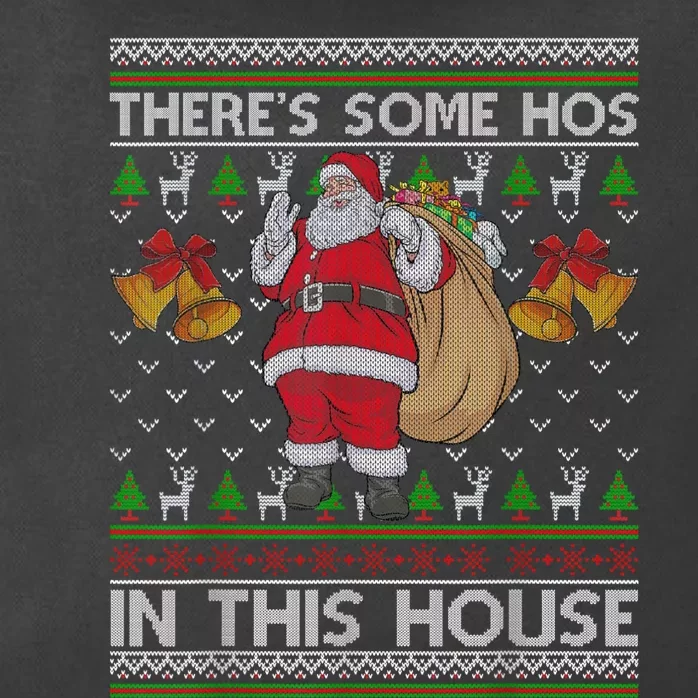 ThereS Some Hos In This House Santa Ugly Christmas Sweater Zip Tote Bag