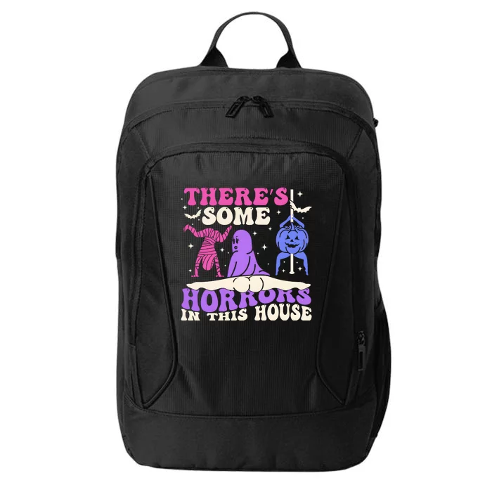 Theres Some Horrors In This House Funny Dancing Ghost Halloween City Backpack