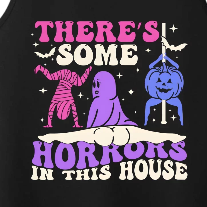 Theres Some Horrors In This House Funny Dancing Ghost Halloween Performance Tank