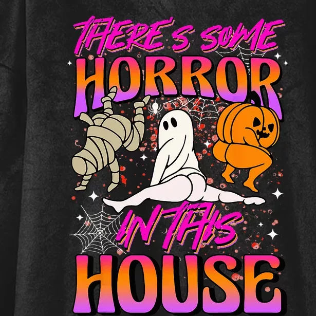 Theres Some Horrors In This House Ghost Pumpkin Halloween Hooded Wearable Blanket