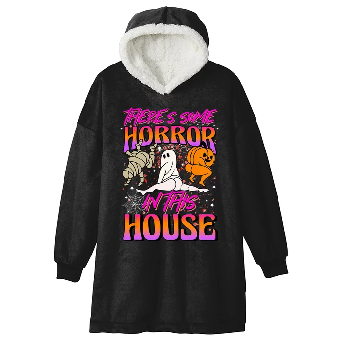 Theres Some Horrors In This House Ghost Pumpkin Halloween Hooded Wearable Blanket