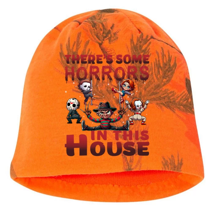 ThereS Some Horrors In This House Funny Horror Characters Kati - Camo Knit Beanie