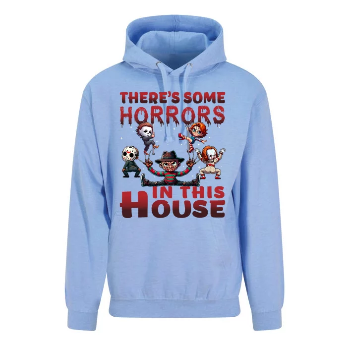 ThereS Some Horrors In This House Funny Horror Characters Unisex Surf Hoodie