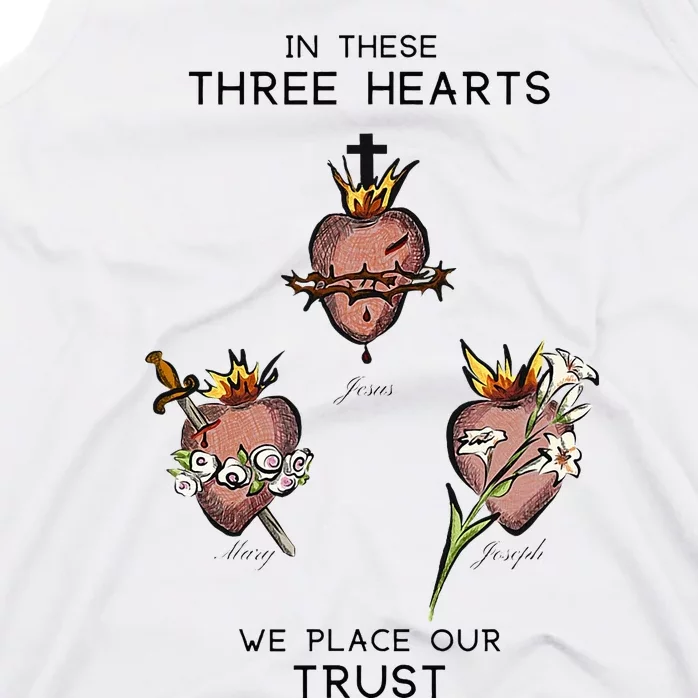 Three Sacred Hearts Of Jesus Mary Joseph Jmj Catholic Tank Top