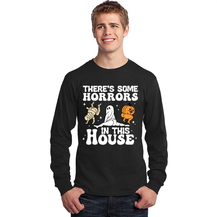 Theres Some Horrors In This House Ghost Pumpkin Halloween Long Sleeve Shirt