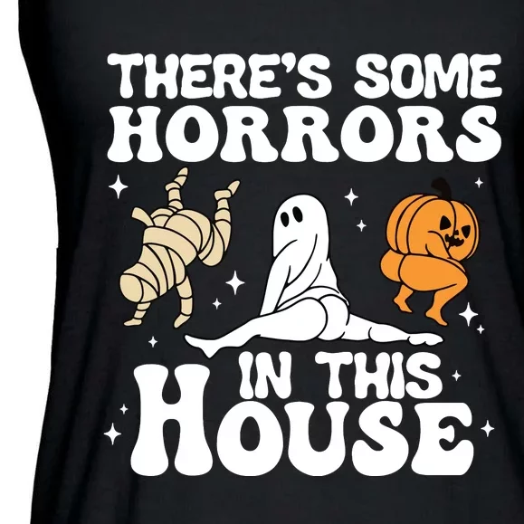 Theres Some Horrors In This House Ghost Pumpkin Halloween Ladies Essential Flowy Tank